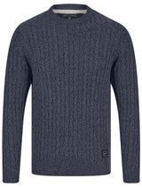 Tokyo Laumdry Alonso Chunky Cable Knit Jumper Pullover Sweater in Navy Twist Size Large