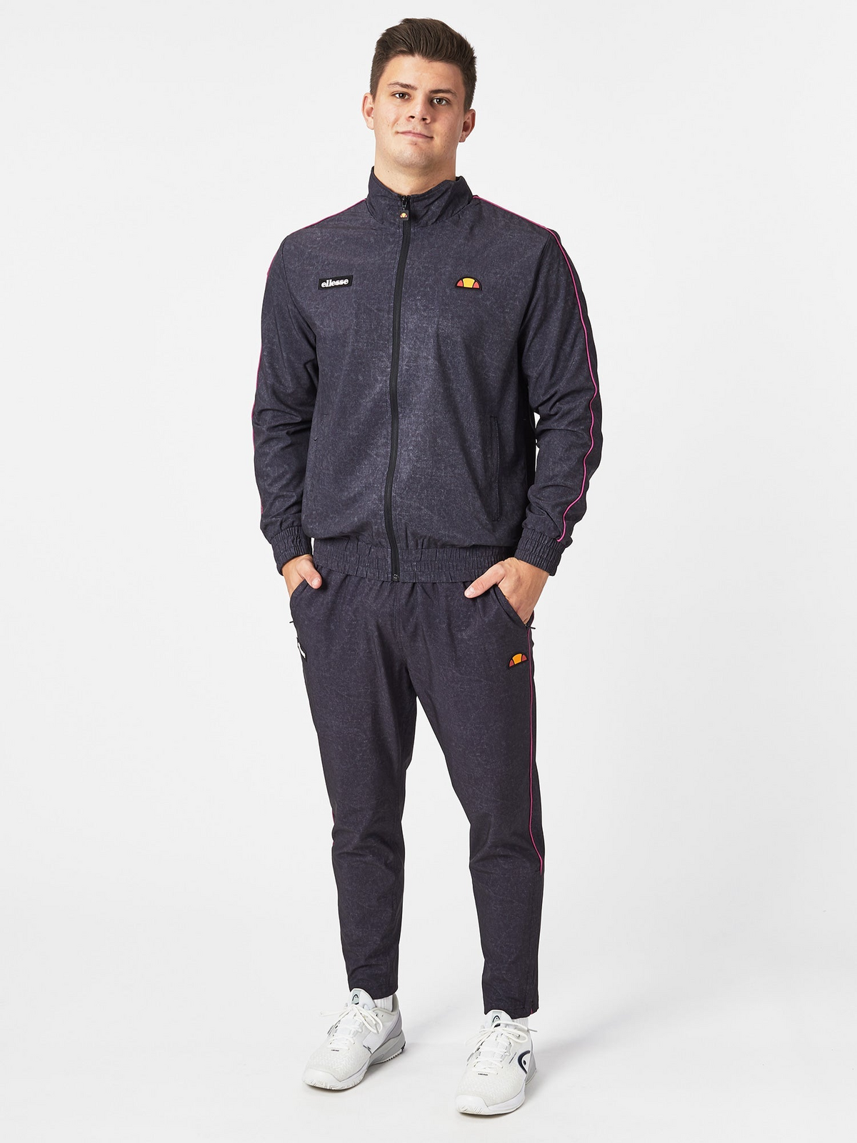 Ellesse Sampratio Mens Tennis Tracksuit Jacket - Charcoal - Medium (Activewear Warmup)