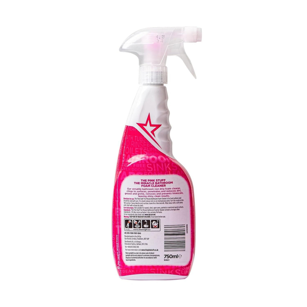 12x The Pink Stuff Miracle Bathroom Foam Cleaner Spray 750ml Bulk Pack - Limescale Remover