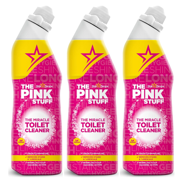 3x The Pink Stuff Miracle Toilet Cleaner Foam 750ml Pack - Limescale & Stain Remover