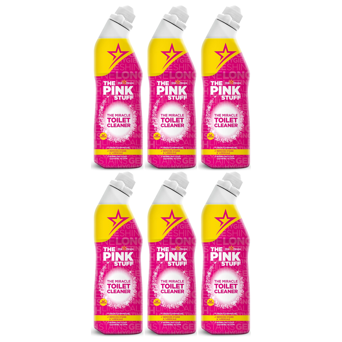 6x The Pink Stuff Miracle Toilet Cleaner Foam 750ml Bulk Pack - Limescale & Stain Remover