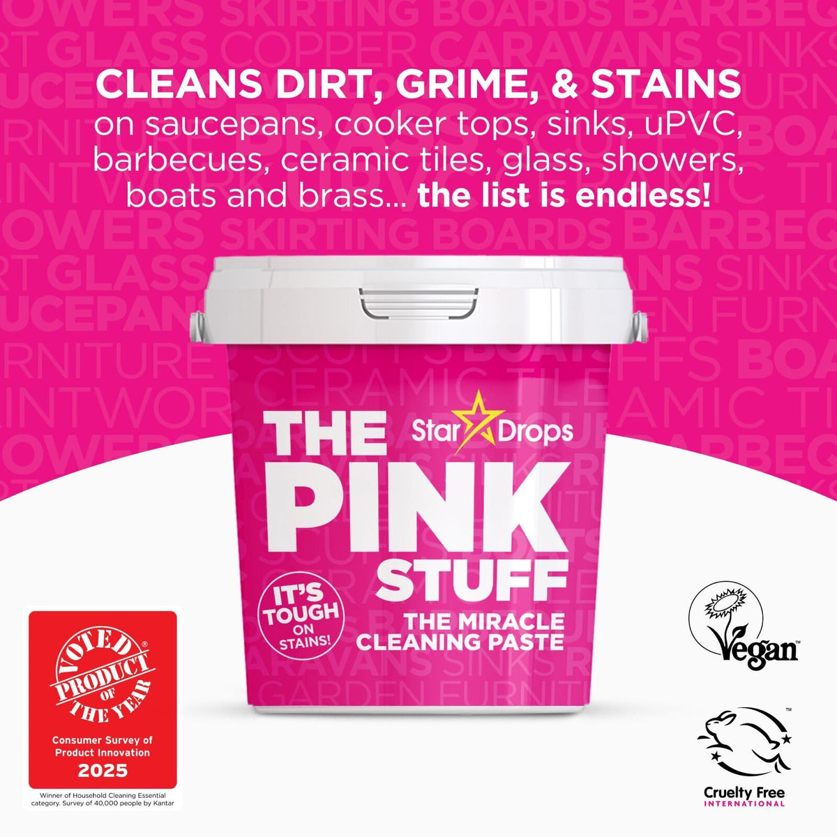 12x The Pink Stuff 850g Miracle Cleaning Paste Multi Surface Stain Remover Cleaner