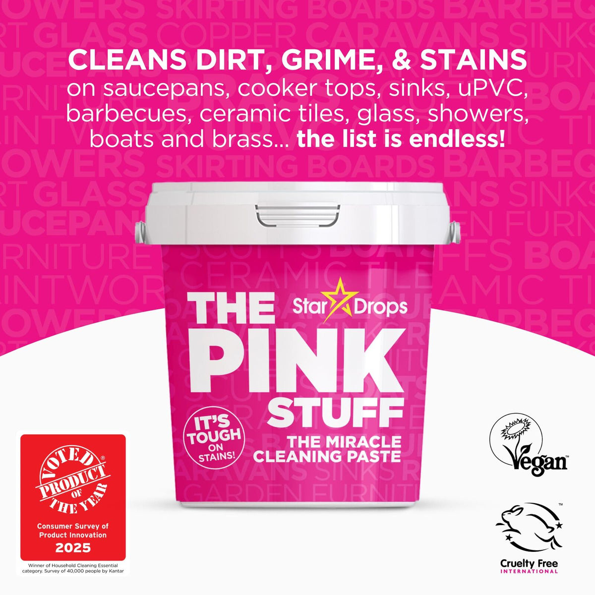6x The Pink Stuff Miracle Cleaning Paste 850g Bulk Pack - Multi Surface Stain Remover (Household Cleaner)