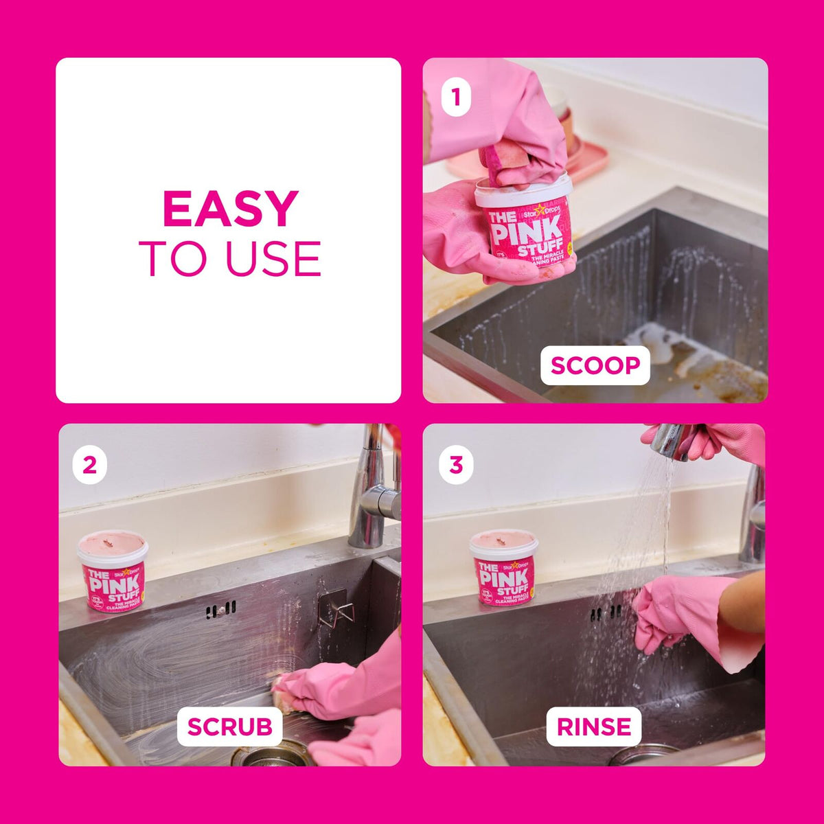 6x The Pink Stuff Miracle Cleaning Paste 850g Bulk Pack - Multi Surface Stain Remover (Household Cleaner)