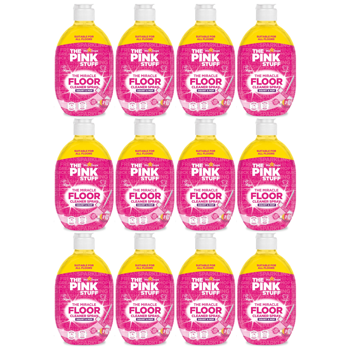 12x The Pink Stuff Miracle Floor Cleaner Spray 750ml Bulk Pack - Squirt & Mop (No Bucket)