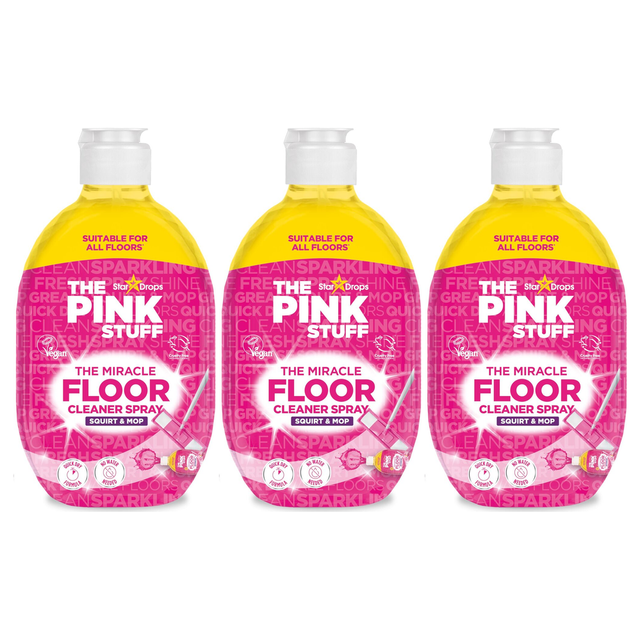 3x The Pink Stuff Miracle Floor Cleaner Spray 750ml Pack - Squirt & Mop (No Bucket)
