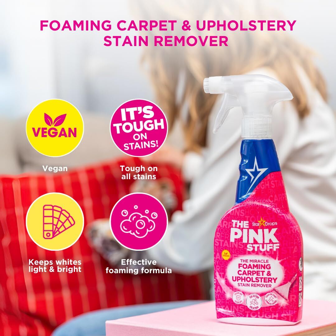 6x The Pink Stuff Miracle Foaming Carpet & Upholstery Stain Remover 500ml Bulk Pack - Oxi Spray
