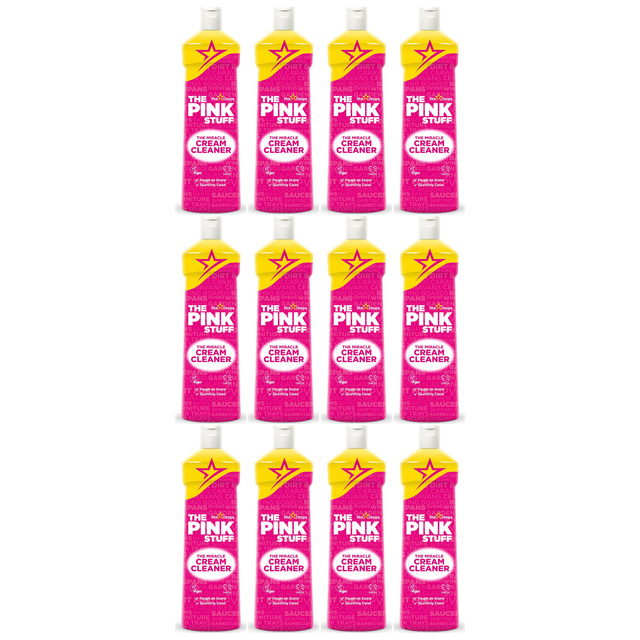 12x The Pink Stuff Miracle Cream Cleaner 500ml Bulk Pack - Multi-Purpose (Household Surfaces)