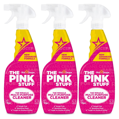 3x The Pink Stuff Stardrops Miracle Multi Purpose Cleaner Spray 750ml Pack - Pink