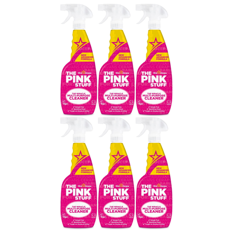 6x The Pink Stuff Stardrops Miracle Multi Purpose Cleaner Spray 750ml Bulk Pack - Pink