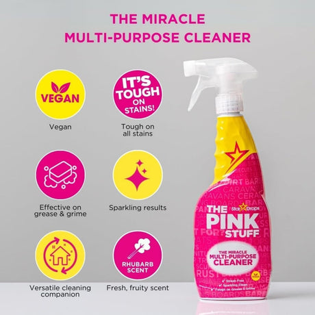 6x The Pink Stuff Stardrops Miracle Multi Purpose Cleaner Spray 750ml Bulk Pack - Pink