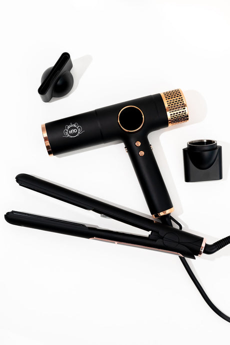H2D Max Duo Linear Straightener & Blowdryer Combo - Matt Black/Rose Gold