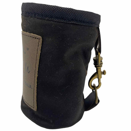 Jacaru 5069 Oilskin Stubby Holder with Brass Clip - Wool Lined (Made in Australia)