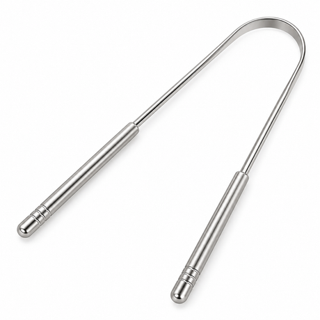 60pcs Dental Floss Picks & Stainless Steel Tongue Scraper Bulk Pack - Oral Care Kit