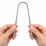 10pcs Dental Floss Picks & Stainless Steel Tongue Scraper Kit Set