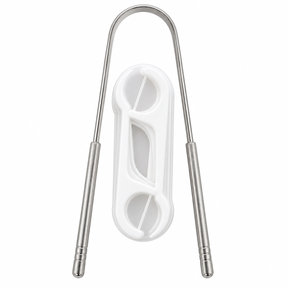 10pcs Dental Floss Picks & Stainless Steel Tongue Scraper Kit Set