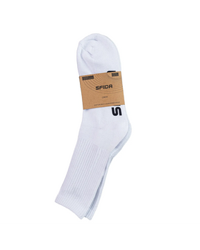 Sfida Mens Crew Sports Socks 3 Pair Pack - White (Cotton Rich)