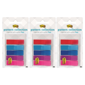 3x Post-it Pattern Flags Gingham Collection (Bulk Pack) - 11.9x43.2mm (683-PLAID1-S)