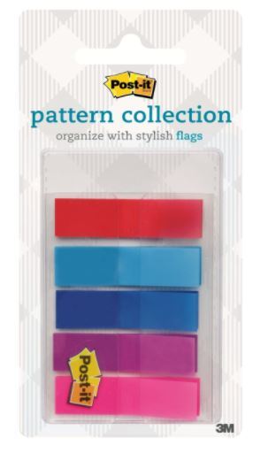 3x Post-it Pattern Flags Gingham Collection (Bulk Pack) - 11.9x43.2mm (683-PLAID1-S)