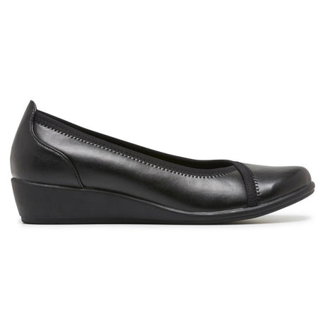 GROSBY Womens Mara Shoes Flats Low Wedge Ladies Casual Work - Black - Black