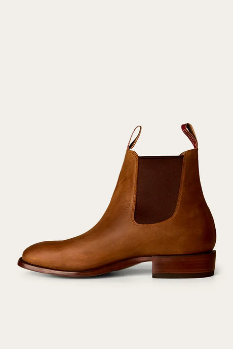 Ringers Western Kununurra Mens Chelsea Leather Boots Shoes in Tan D Width