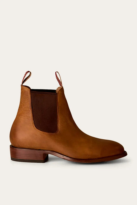 Ringers Western Kununurra Mens Chelsea Leather Boots Shoes in Tan D Width