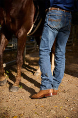 Ringers Western Kununurra Mens Chelsea Leather Boots Shoes in Tan EE Width