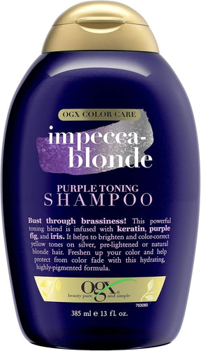 Ogx Blonde Enhance + Purple Toning Shampoo For Blonde Coloured Hair 385ml