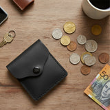 Jacaru 5538 Square Kangaroo Leather Coin Purse - 7 x 7cm (Made in Australia)