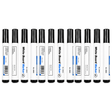 12x White Board Markers Pack - Black Colour Only