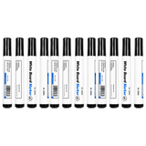 12x White Board Markers Pack - Black Colour Only