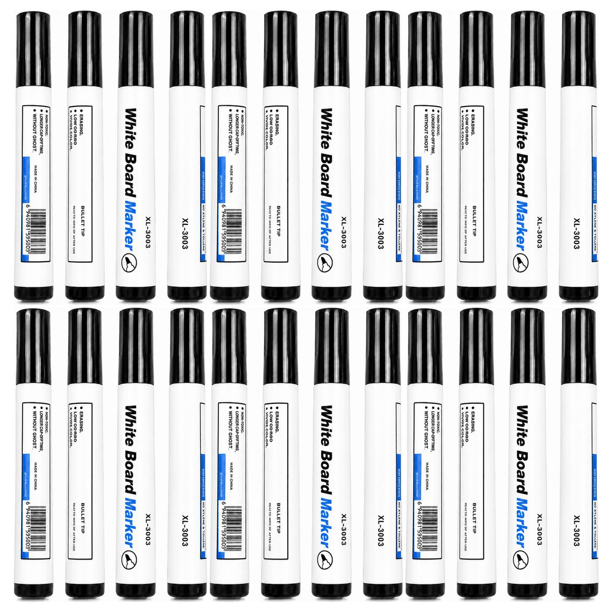 24x White Board Markers Bulk Pack - Black Colour Only
