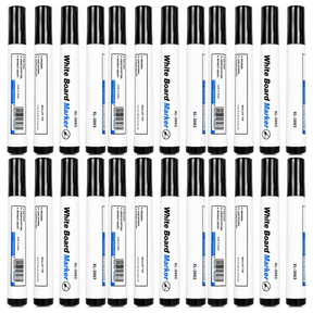 24x White Board Markers Bulk Pack - Black Colour Only