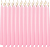 48x Pink Tapered Dinner Candles 25cm Bulk Pack - Unscented (Tall Wedding Table Candles)