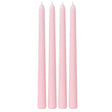 4x Tapered Dinner Candles Unscented Taper Wedding Candle 25cm in Pink
