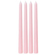 4x Pink Tapered Dinner Candles 25cm - Unscented (Tall Wedding Table Candles)