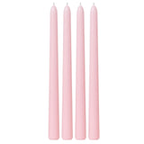 4x Pink Tapered Dinner Candles 25cm - Unscented (Tall Wedding Table Candles)
