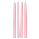 4x Tapered Dinner Candles Unscented Taper Wedding Candle 25cm in Pink