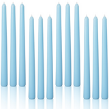 48x Blue Tapered Dinner Candles 25cm Bulk Pack - Unscented (Tall Wedding Table Candles)