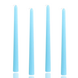 4x Blue Tapered Dinner Candles 25cm - Unscented (Tall Wedding Table Candles)