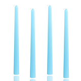 4x Blue Tapered Dinner Candles 25cm - Unscented (Tall Wedding Table Candles)