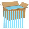 144x Tapered Dinner Candles Unscented Taper Wedding Candle 25cm in Blue