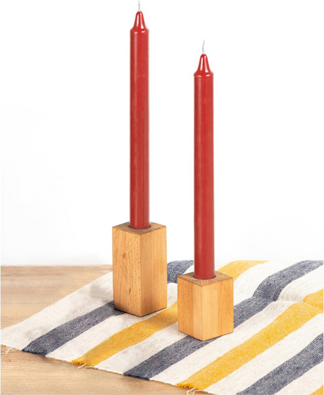 48x Red Tapered Dinner Candles 25cm Bulk Pack - Unscented (Tall Wedding Table Candles)