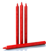 4x Red Tapered Dinner Candles 25cm - Unscented (Tall Wedding Table Candles)