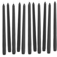 48x Black Tapered Dinner Candles 25cm Bulk Pack - Unscented (Tall Wedding Table Candles)