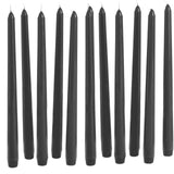 48x Black Tapered Dinner Candles 25cm Bulk Pack - Unscented (Tall Wedding Table Candles)