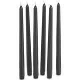 144x Tapered Dinner Candles Unscented Taper Wedding Candle 25cm in Black
