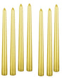 48x Tapered Dinner Candles Unscented Taper Wedding Candle 25cm in Metallic Gold