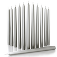 48x Metallic Silver Tapered Dinner Candles 25cm Bulk Pack - Unscented (Tall Wedding Table Candles)