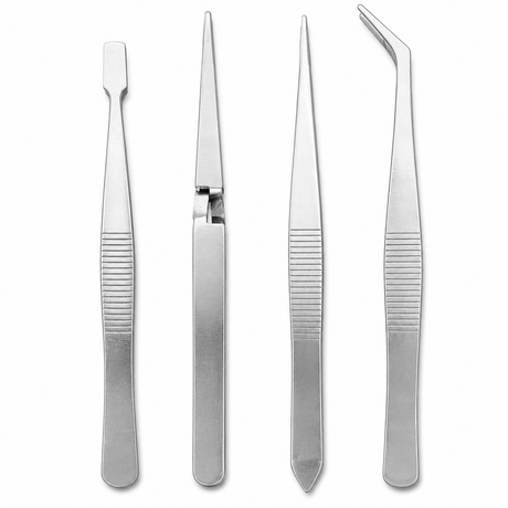 4pcs Stainless Steel Tweezer Set Kit - Multipurpose Tool Kit/Pluckers